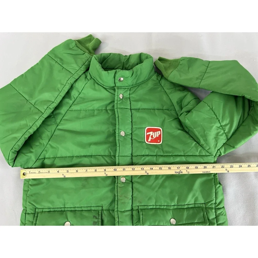 Vintage‎ 1970s 7up Green puffer coat Plac-Jac by Dunbrooke 40-M-42 Made USA Y2K